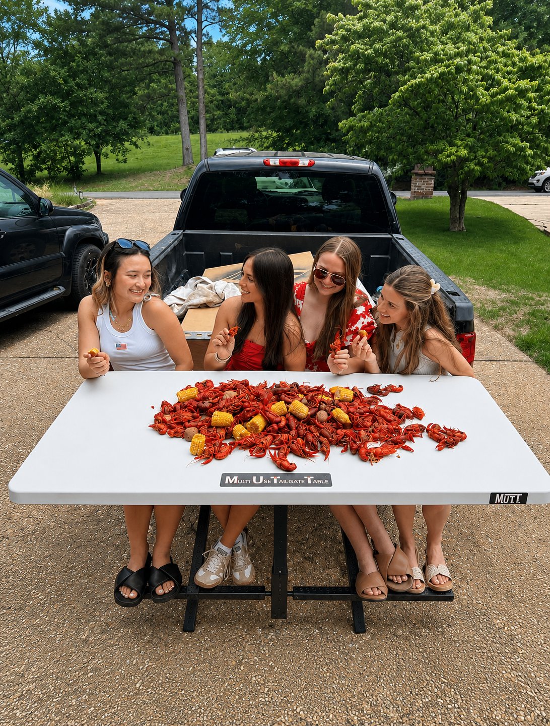 MUTT loaded with a Louisiana crawfish boil